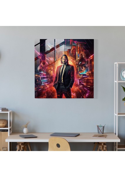 Fütüristik John Wick Cam Baskı - John Wick, John Wick, Cam Baskı, Cam Sanatı, 30X30