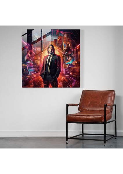 Fütüristik John Wick Cam Baskı - John Wick, John Wick, Cam Baskı, Cam Sanatı, 30X30