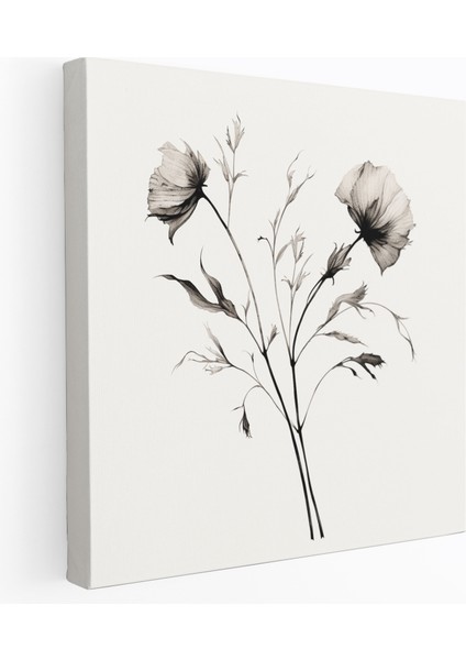 Minimalist Kuru Çiçek Tablosu - Kuru Çiçek, Kanvas Tablo, Kanvas Tablo, Duvar Sanatı, 30X30