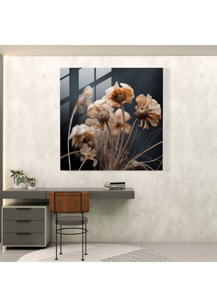 Kuru Çiçek Cam Baskı - Kuru Çiçek, Cam Tablo, Cam Baskı, Duvar Dekorasyonu, 30X30