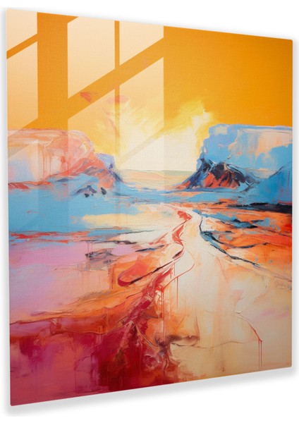 Çöl Düşleri Cam Baskı - Çöl, Çöl, Cesur Fırça Darbeleri, Ev Dekorasyonu, 30X30