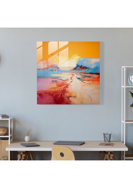 Çöl Düşleri Cam Baskı - Çöl, Çöl, Cesur Fırça Darbeleri, Ev Dekorasyonu, 30X30 fiyatları