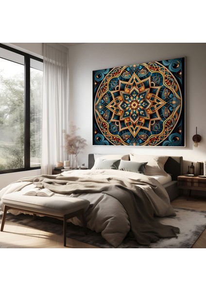Dini Tasvir Duvar Süslemesi - Geometrik Desenli Kanvas Tablo - Dini Tasvir, Kanvas Tablo, İslami Tasarım, Ev Dekorasyonu, 30x30 fiyatları