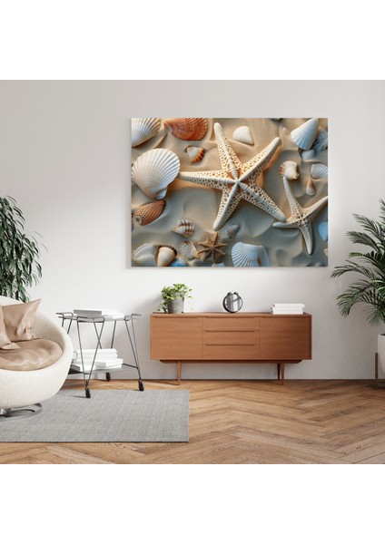 Deniz Kabuğu Fotoğraflı Duvar Sanatı - Plaj, Kumsal, Deniz Kabukları, Deniz Kabuğu Fotoğraflı Duvar Sanatı, 30X30 fiyatları