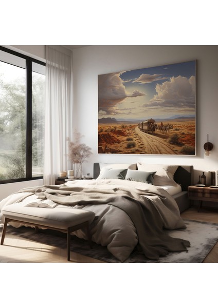 Çöl Karavanı Duvar Tablosu - Karavan, Karavan, Kanvas Tablo, Duvar Dekorasyonu, 30X30