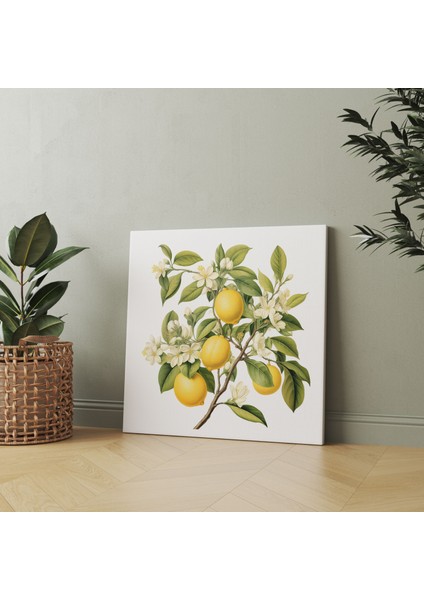 Vintage Limon Ağacı Kanvas Tablo - Limon Ağacı, Duvar Sanatı, Limon Ağacı, Nostaljik Cazibe, 30X30