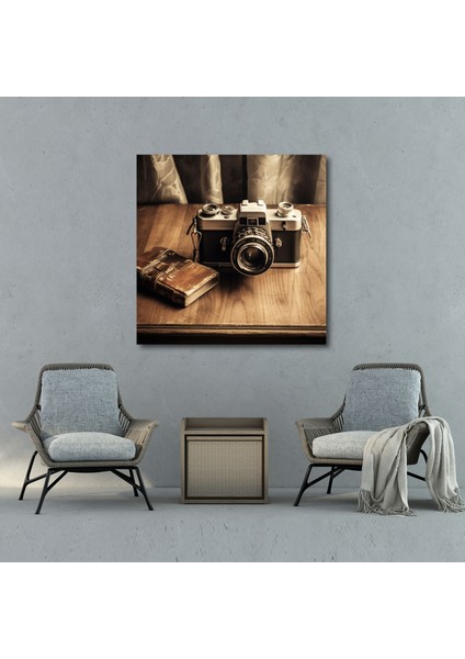 Klasik Kamera Duvar Dekorasyonu - Klasik, Nostaljik Fotoğraf, Ahşap Masa, Ev Dekorasyonu, 30X30 fiyatları