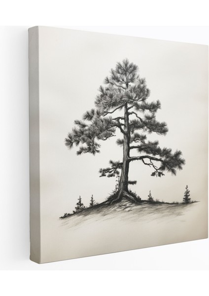 Yeşil Çam Tablo - Yeşil Çam, Kanvas Tablo, Ev Dekorasyonu, Doğa, 30X30