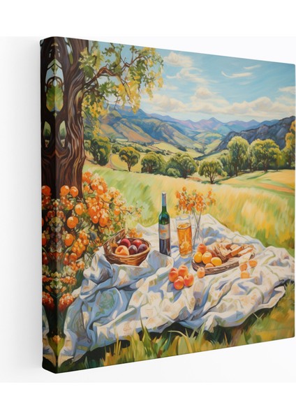 Hermes Ipek Eşarp Kanvas Tablo - Hermes, Manzara, Ev Dekorasyonu, Empresyonist Tablo, 30X30