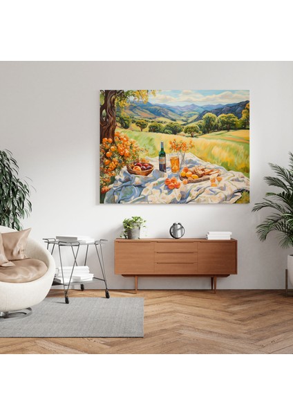 Hermes Ipek Eşarp Kanvas Tablo - Hermes, Manzara, Ev Dekorasyonu, Empresyonist Tablo, 30X30 modelleri