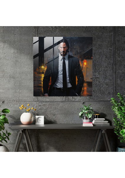 John Wick Koyu ve Karamsar Akrilik Cam Baskı - John Wick, Cam Sanatı, Duvar Dekorasyonu, John Wick, 30X30
