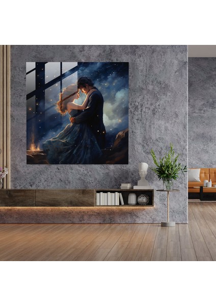 Klasik Romantik Cam Baskı - Klasik, Aşıklar, Cam Tablo, Ev Dekorasyonu, 30X30 fiyatları