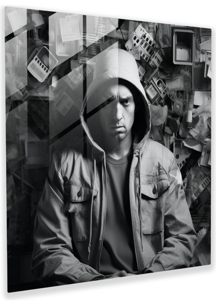 Eminem Glass Art - Eminem, Ev Dekorasyonu, Fotoğraf Kolajı, Modern Sanat, 30X30