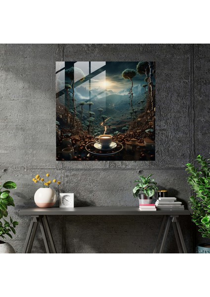 Kahve Harikalar Diyarı Cam Baskı - Kahve, Duvar Dekorasyonu, Kahve Harikalar Diyarı Cam Baskı, Cam Duvar Tablosu, 30X30 fiyatları