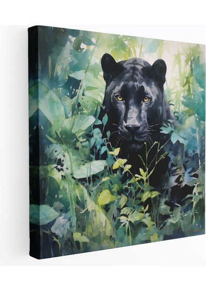 Sakin Kara Panter Duvar Tablosu - Kara Panter, Sakin Panter, Duvar Sanatı, Kanvas Tablo, 30X30