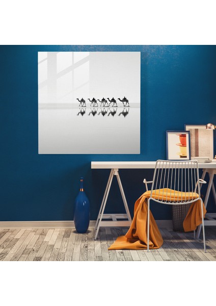 Çöl Karavanı Cam Baskı - Karavan, Yalnızlık, Ev Dekorasyonu, Cam Sanatı, 30X30