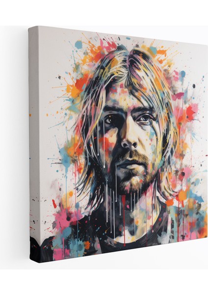Kurt Cobain Duvar Tablosu - Kurt Cobain, Kurt Cobain Tablo, Kanvas Tablo, Isyan, 30X30