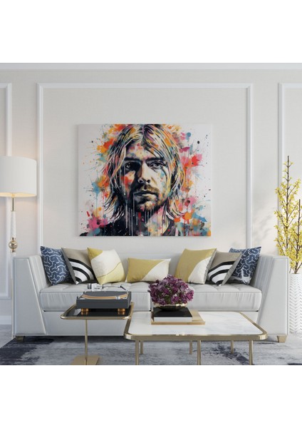 Kurt Cobain Duvar Tablosu - Kurt Cobain, Kurt Cobain Tablo, Kanvas Tablo, Isyan, 30X30