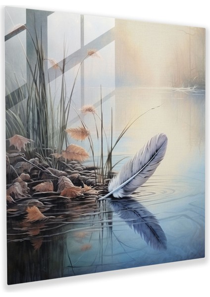 Tüy Oasis Cam Baskı - Tüy, Duvar Süslemesi, Tüy, Ev Dekorasyonu, 30X30