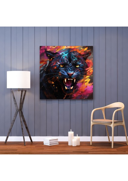 Kara Panter Kanvas Tablo - Soyut Dijital Sanat Duvar Dekorasyonu - Kara Panter, Kanvas Tablo, Ev Dekorasyonu, Duvar Sanatı, 30X30 fiyatları