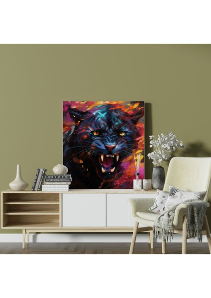 Kara Panter Kanvas Tablo - Soyut Dijital Sanat Duvar Dekorasyonu - Kara Panter, Kanvas Tablo, Ev Dekorasyonu, Duvar Sanatı, 30X30 modelleri