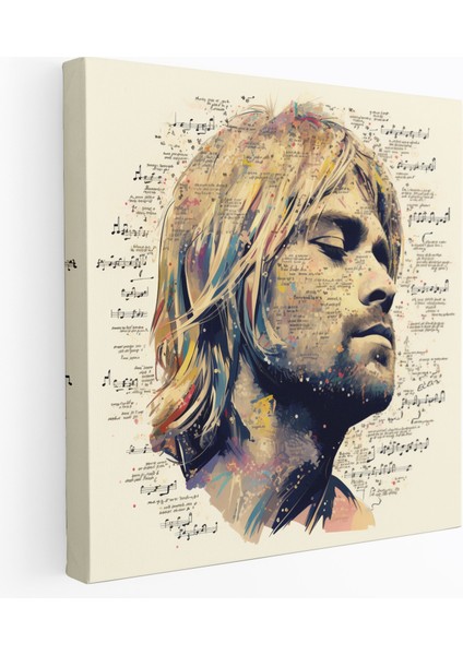Kurt Cobain Kanvas Tablo - Kurt Cobain, Kanvas Tablo, Duvar Sanatı, Şarkı Sözleri, 30X30