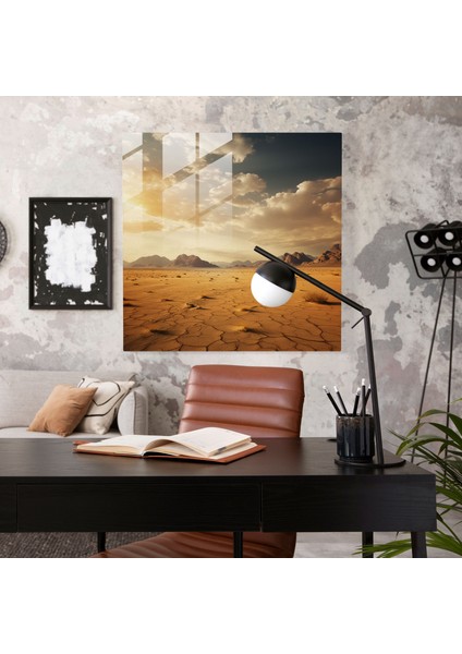Kumda Huzur Cam Baskı - Çöl, Ev Dekorasyonu, Çöl Manzarası Fotoğrafı, Duvar Süslemesi, 30X30