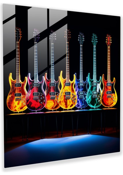 Metallica Gitar Vibrance Cam Baskı - Metallica, Modern Sanat, Cam Baskı, Ev Dekorasyonu, 30X30