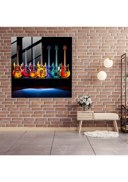 Metallica Gitar Vibrance Cam Baskı - Metallica, Modern Sanat, Cam Baskı, Ev Dekorasyonu, 30X30
