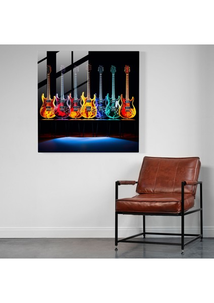 Metallica Gitar Vibrance Cam Baskı - Metallica, Modern Sanat, Cam Baskı, Ev Dekorasyonu, 30X30