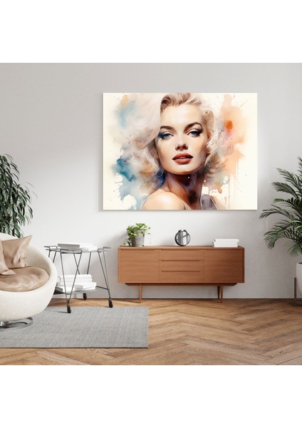 Suluboya Marilyn Monroe Kanvas Tablo - Marilyn Monroe, Ev Dekorasyonu, Narin Renk Yıkamalar, Duvar Dekorasyonu, 30X30 fiyatları
