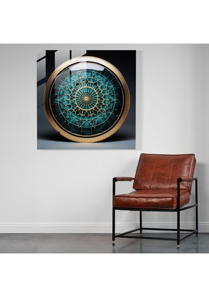 Dini Tasvir Cam Baskı - Geometrik Eser - Dini Tasvir, Maneviyat, Çağdaş Tasarım, Cam Sanatı, 30x30