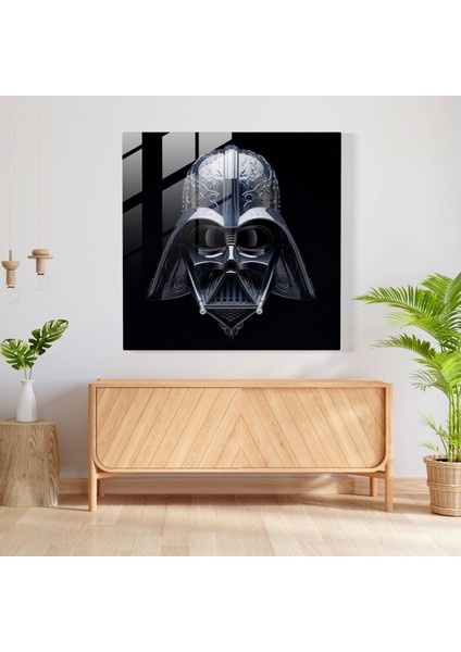 Sanatsal Cam Baskı - Ilgi Çekici Darth Vader Maskesi - Darth Vader, Modern Sanat, Cam Sanatı, Yıldız Savaşları, 30X30