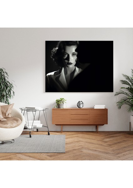 Klasik Film Noir Femme Fatale Duvar Tablosu - Klasik, Gizemli Femme Fatale, Kanvas Tablo, 30X30