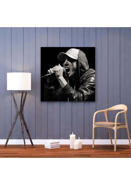 Eminem Kanvas Tablo - Monokrom Duvar Tablosu - Eminem, Kanvas Tablo, Ham Duygu, Kanvas Tablo, 30X30 modelleri