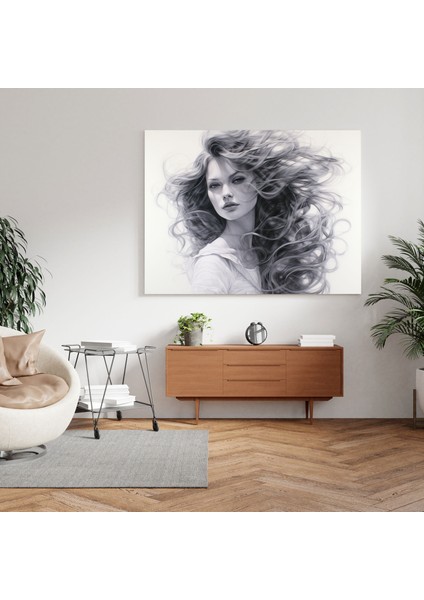 Klasik Kanvas Tablo - Gizemli Kadın - Klasik, Klasik, Eskiz Çizimi, Kanvas Tablo, 30X30 fiyatları