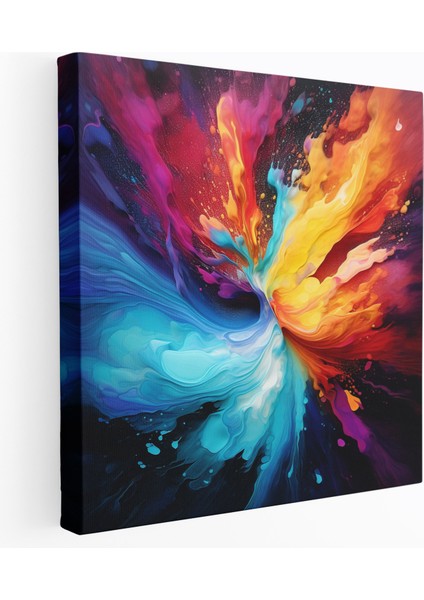 Havalı Soyut Kanvas Tablo - Havalı, Büyüleyici Görsel Deneyim, Kanvas Tablo, Canlı Renkler, 70X70