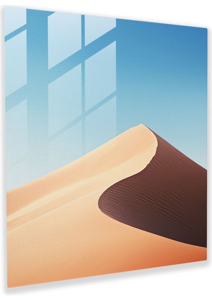 Desert Serenity Cam Baskı - Çöl, Çöl, Görkemli Kumul, Cam Duvar Tablosu, 30X30