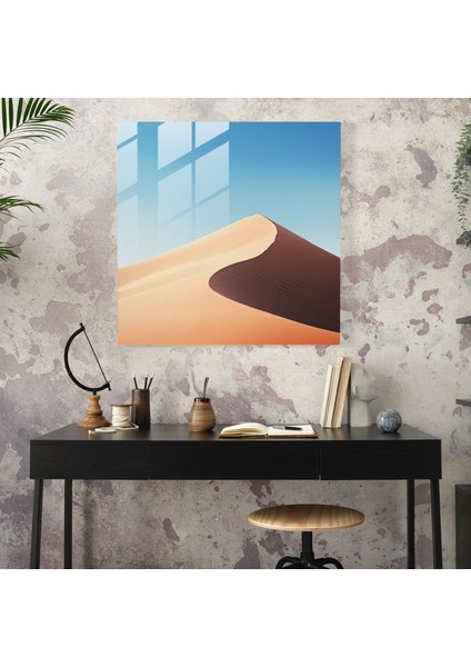 Desert Serenity Cam Baskı - Çöl, Çöl, Görkemli Kumul, Cam Duvar Tablosu, 30X30 modelleri