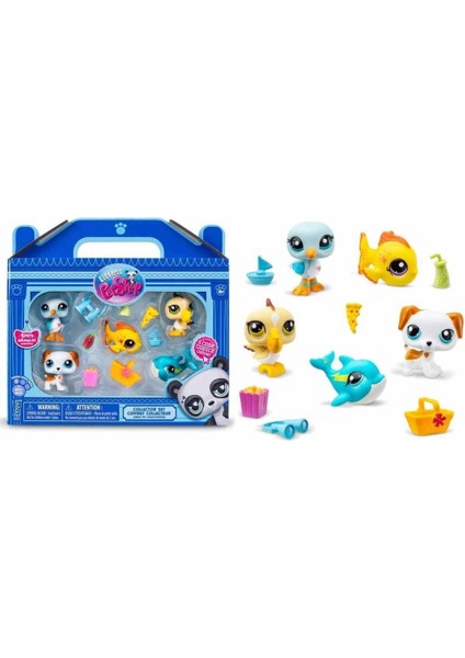 1005103 Littlest Pet Shop Minişler 5'li Figür Seti S1 Çiftlik Temalı -Sunman