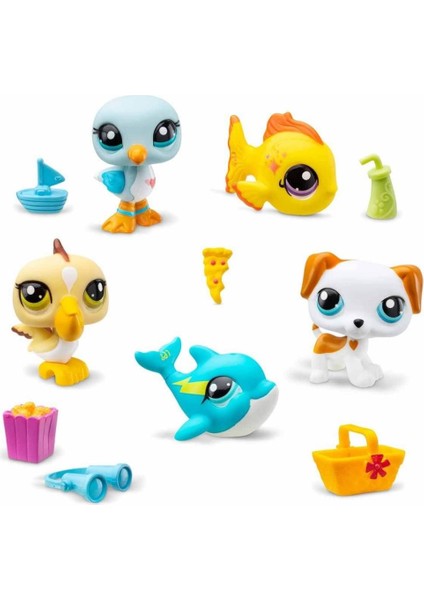 1005103 Littlest Pet Shop Minişler 5'li Figür Seti S1 Çiftlik Temalı -Sunman