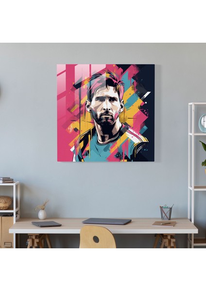 Lionel Messi Cam Sanatı - Lionel Messi, Pop Art, Cam Sanatı, Cam Duvar Sanatı, 30X30