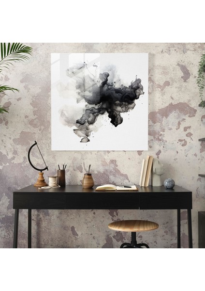 Gri Fırtına Camı Baskı - Gri, Cam Duvar Sanatı, Fırtınalı Gökyüzü, Soyut Sanat, 30X30 fiyatları