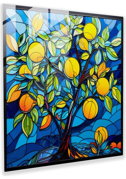 Pop Art Limon Ağacı Cam Baskı - Limon Ağacı, Cam Baskı, Cam Sanatı, Pop Art, 30X30