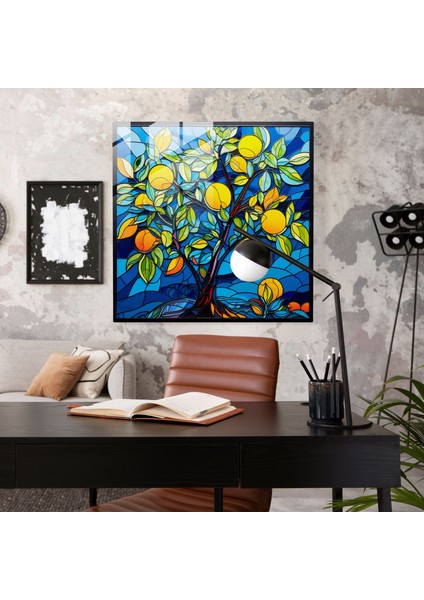 Pop Art Limon Ağacı Cam Baskı - Limon Ağacı, Cam Baskı, Cam Sanatı, Pop Art, 30X30