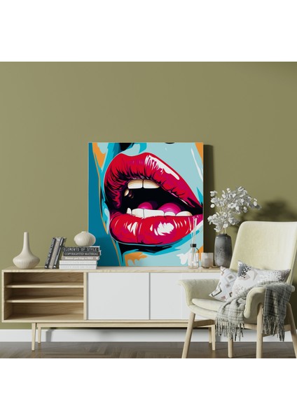 Pop Art Öpücük Kanvas Tablo - Öpücük, Duvar Sanatı, Tutkulu, Kanvas Tablo, 30X30