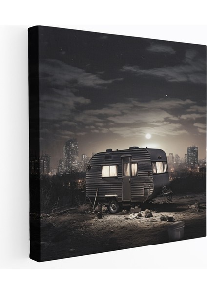 Karavan Tablo - Vintage Kentsel Şehir Duvar Tablosu - Karavan, Karavan Kanvas Tablo, Kanvas Tablo, Kanvas Tablo, 30X30