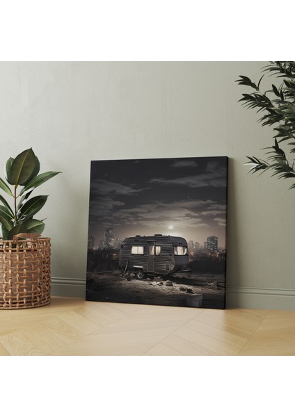 Karavan Tablo - Vintage Kentsel Şehir Duvar Tablosu - Karavan, Karavan Kanvas Tablo, Kanvas Tablo, Kanvas Tablo, 30X30
