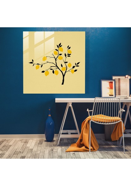 Zarif Limon Ağacı Cam Baskı - Limon Ağacı, Limon Ağacı, Minimalist Tasarım, Zarif Siluet, 30X30 fiyatları