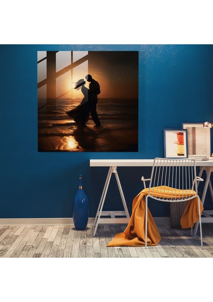 Gece Yarısı Romantizmi Cam Baskı - Gece Yarısı, Ev Dekorasyonu, Gece Yarısı Romantizmi, Rüya Gibi, 30X30 fiyatları